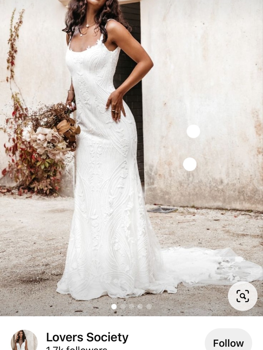 Ivory Lace Wedding Dress with Train
